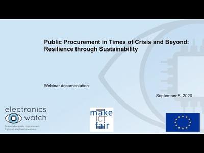Public Procurement in Times of Crisis and Beyond - Resilience Through Sustainability