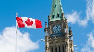 Canada flag & parliament
