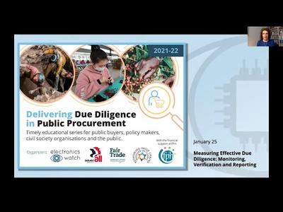 Due Diligence Series Webinar 2: Measuring Effective Due Diligence: Monitoring, Verification and Reporting, January 2022
